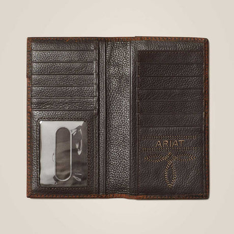 ARIAT Logo Boot Stitch Rodeo Wallet - Brown