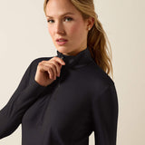 Ariat Lunaveil 1/2 Zip Baselayer in Black, detail view 1