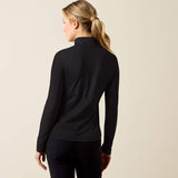 Ariat Lunaveil 1/2 Zip Baselayer in Black, back view
