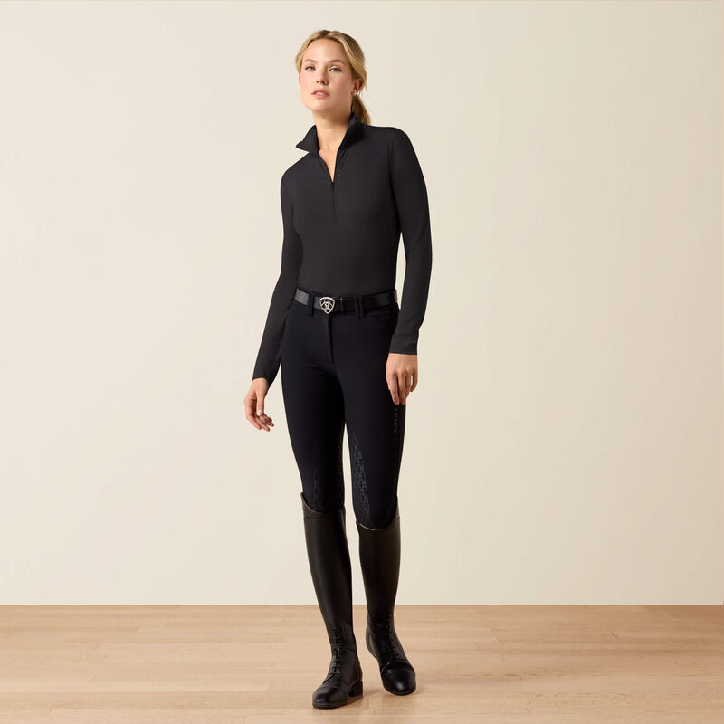 Ariat Lunaveil 1/2 Zip Baselayer in Black, full outfit view
