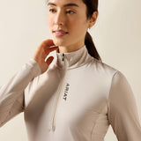 Ariat Lunaveil 1/2 Zip Baselayer in Chateau Grey, detail view 1