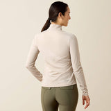 Ariat Lunaveil 1/2 Zip Baselayer in Chateau Grey, back view