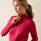 Ariat Lunaveil 1/2 Zip Baselayer in Granita, detail view 1
