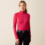 Ariat Lunaveil 1/2 Zip Baselayer in Granita, front view