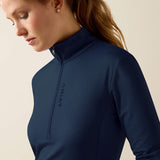 Ariat Lunaveil 1/2 Zip Baselayer in Navy, detail view 1