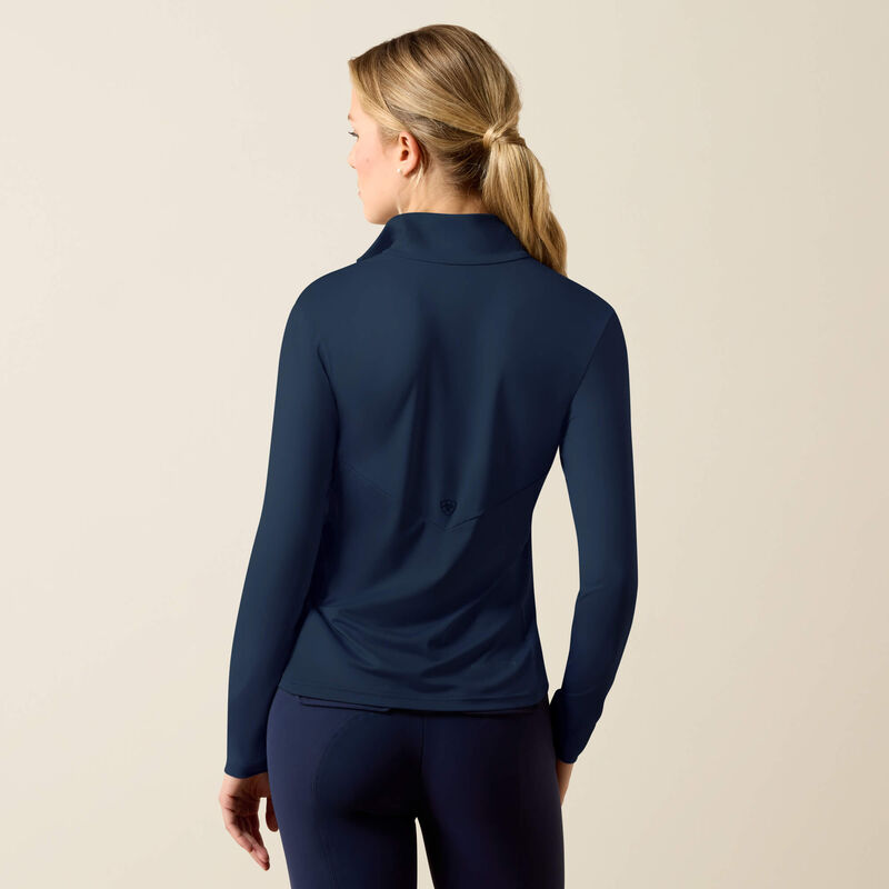 Ariat Lunaveil 1/2 Zip Baselayer in Navy, back view
