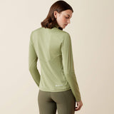 Ariat Lunaveil 1/2 Zip Baselayer in Oil Green, back view