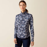 Ariat Lunaveil 1/2 Zip Baselayer in Polar Coincide Print, detail view 1