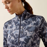 Ariat Lunaveil 1/2 Zip Baselayer in Polar Coincide Print, detail view 2