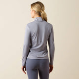 Ariat Lunaveil 1/2 Zip Baselayer in Quicksilver, back view