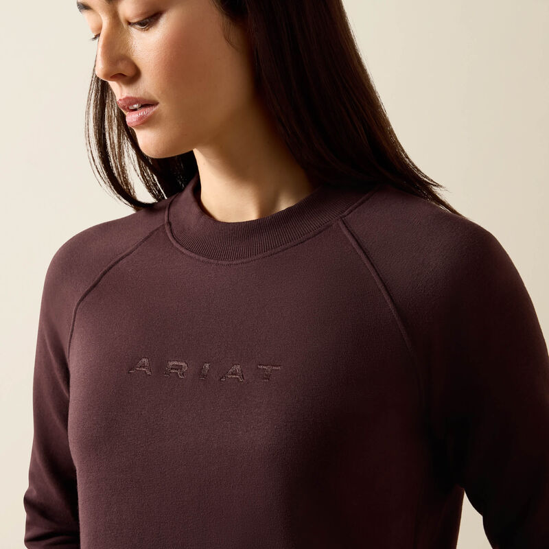 Ariat Martine Sweatshirt in Chocolate Plum, detail view 1