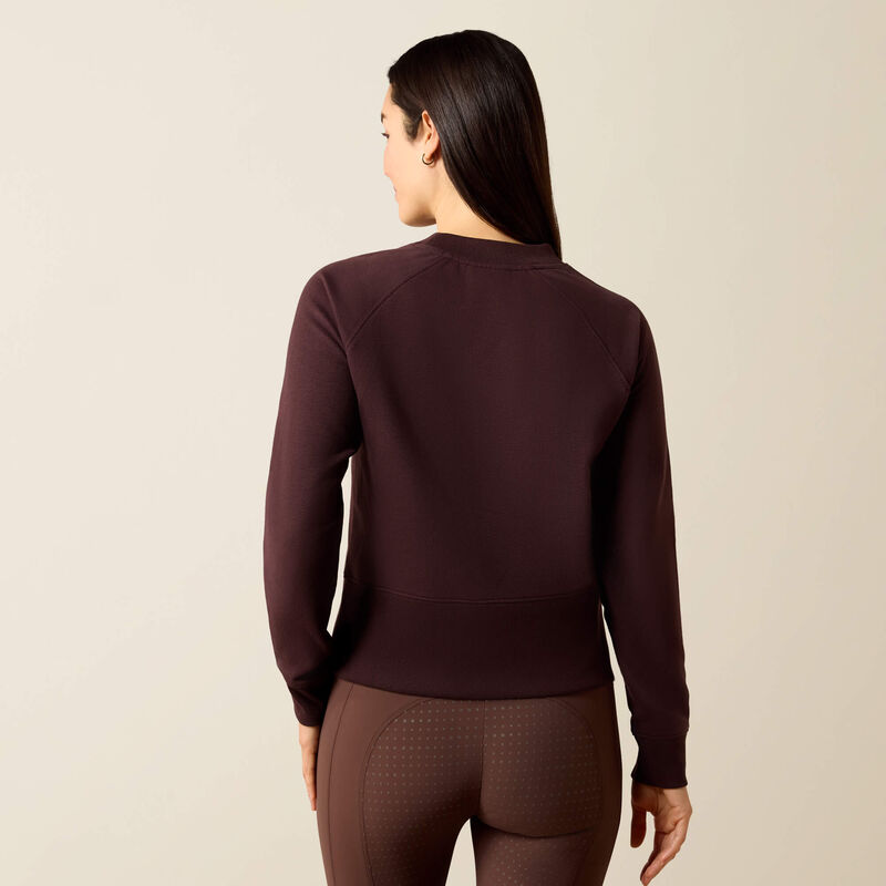 Ariat Martine Sweatshirt in Chocolate Plum, back view