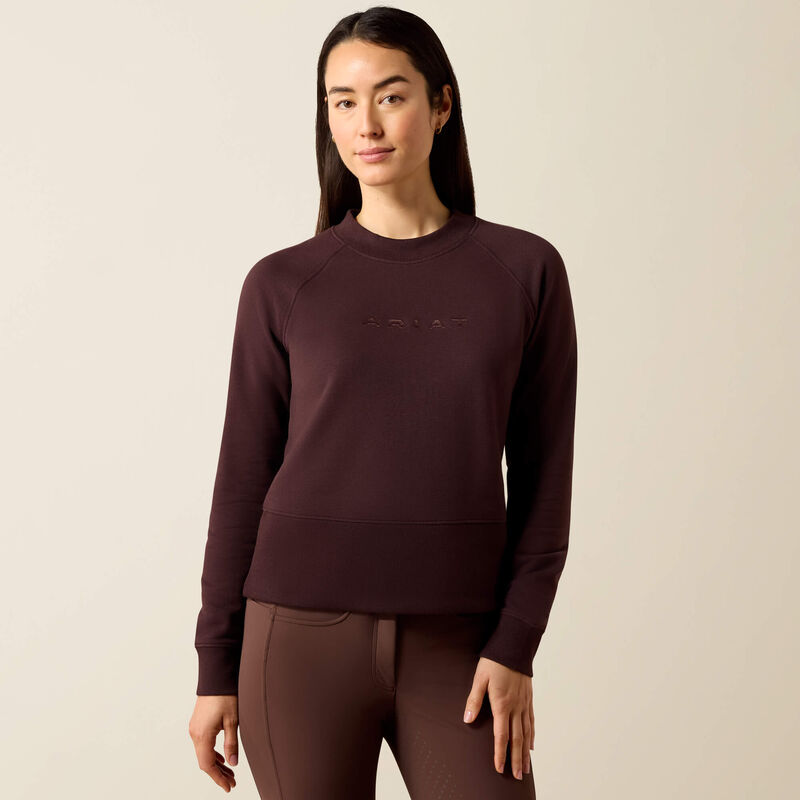 Ariat Martine Sweatshirt in Chocolate Plum, front view