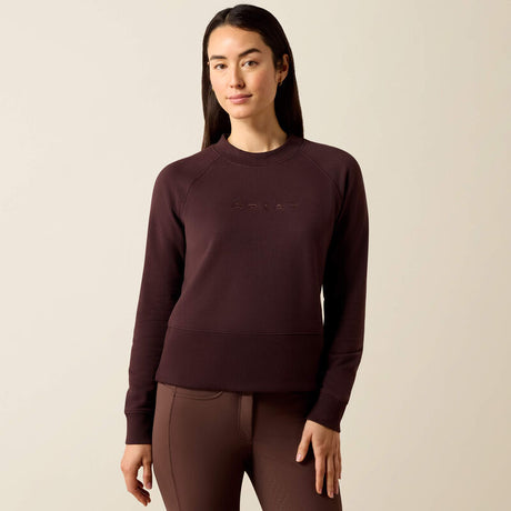 Ariat Martine Sweatshirt in Chocolate Plum, front view