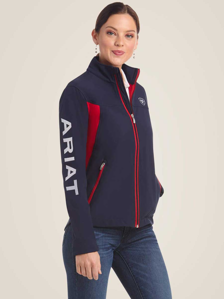 ARIAT New Team Softshell Jacket - Womens - Navy & Red