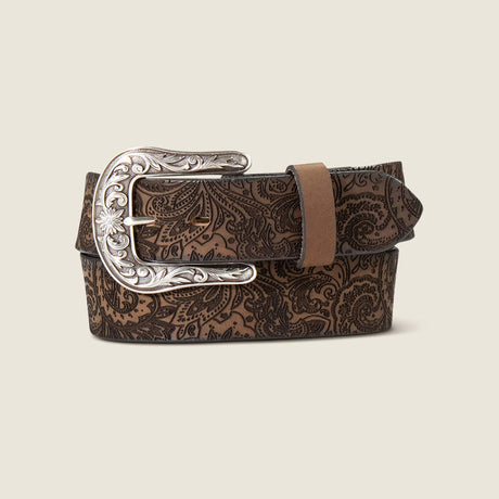 ARIAT Paisley Tooled Belt - Womens - Brown