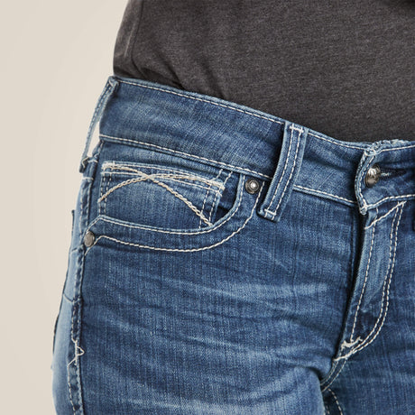 ARIAT R.E.A.L Mid Rise Icon Stackable Straight Leg Jeans - Women's - Rainstorm Blue
