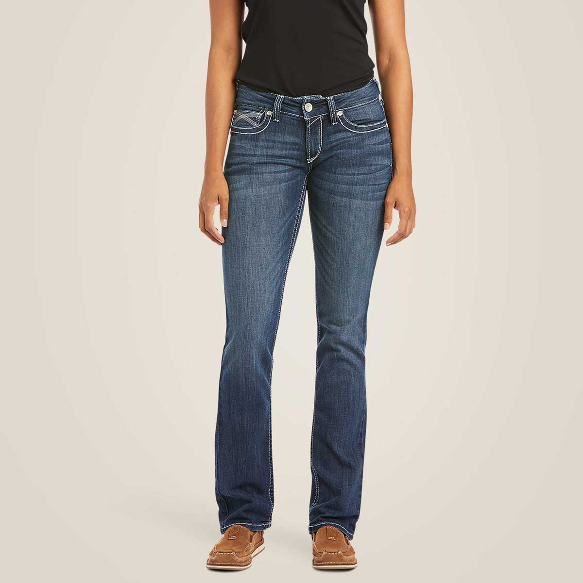 ARIAT R.E.A.L Mid Rise Stretch Ivy Stackable Straight Jeans - Women's - Dresden