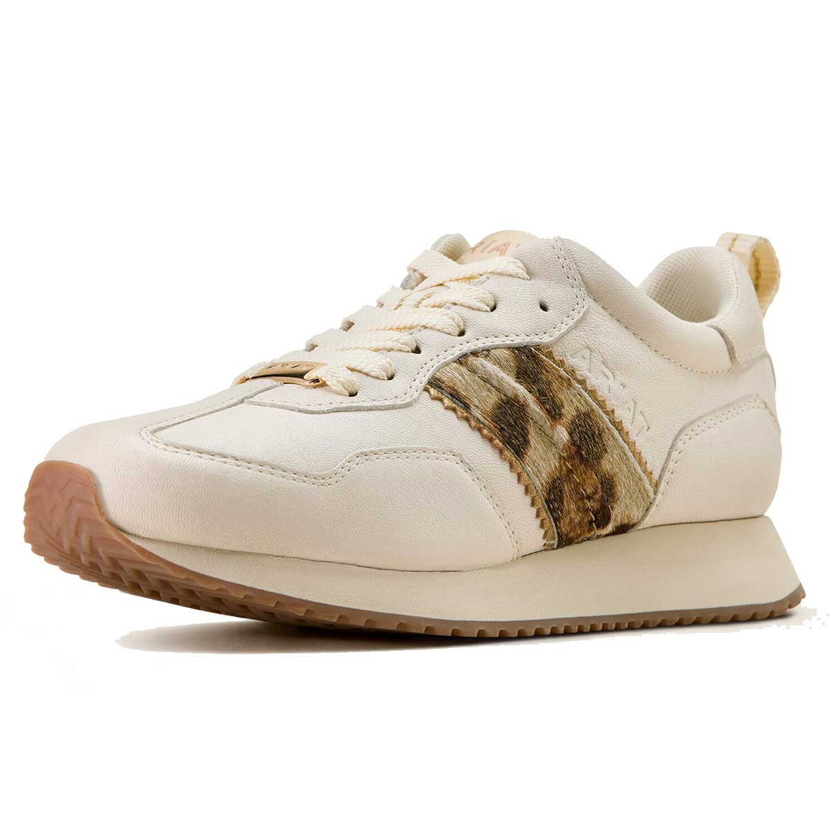 ARIAT Ranch Runner Trainers - Womens - Bright Cream & Leopard Hair
