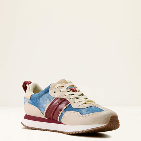 ARIAT Ranch Runner Trainers - Womens - Tan Suede & Denim Stars