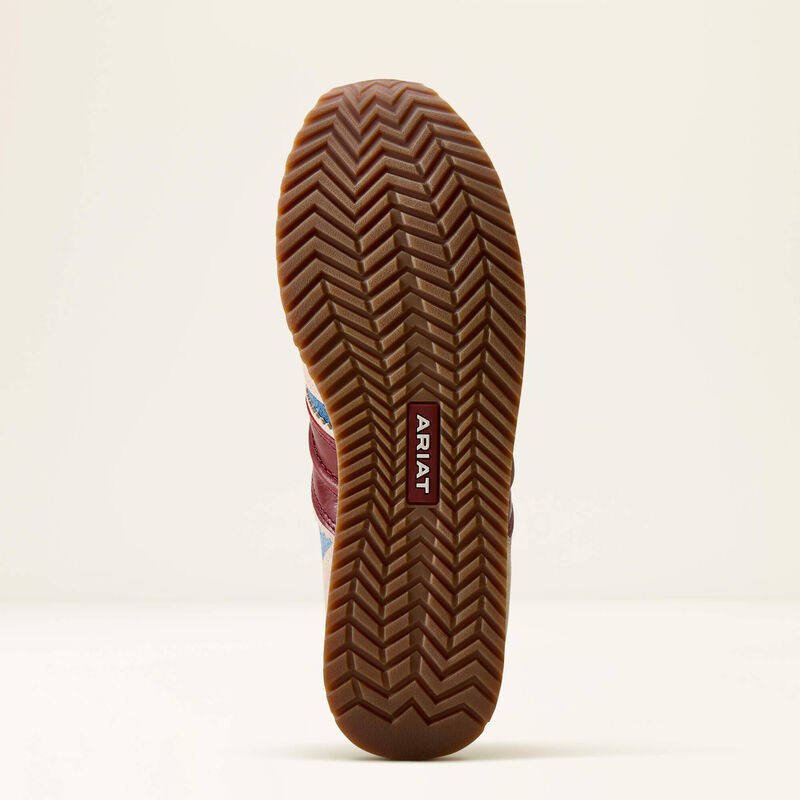 ARIAT Ranch Runner Trainers - Womens - Tan Suede & Denim Stars