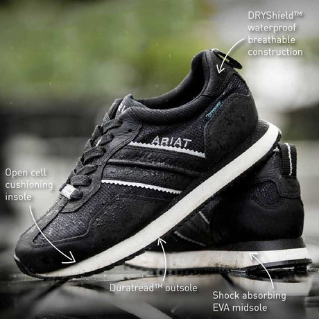 ARIAT Ranch Runner Waterproof Trainers - Womens - Carbon Black
