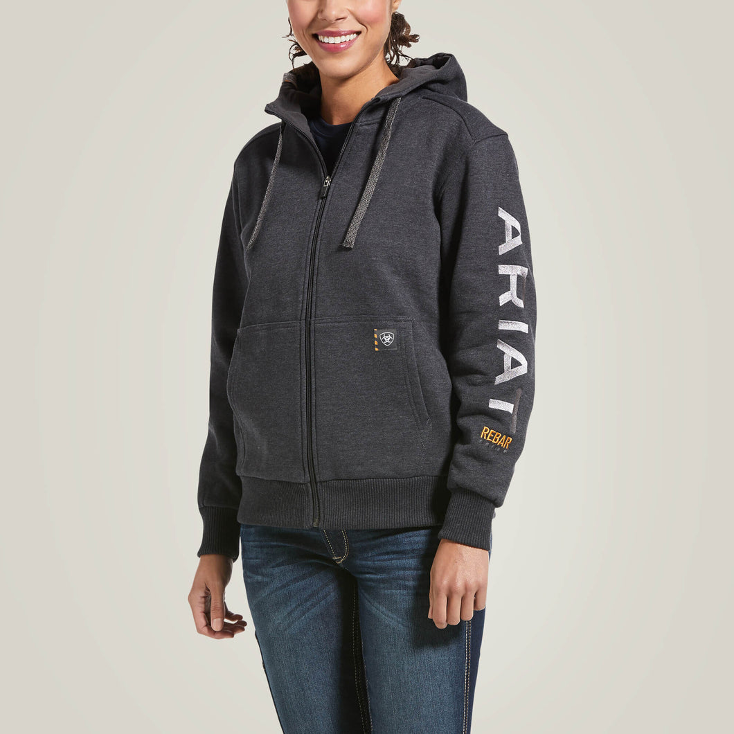 ARIAT Rebar All-Weather Full Zip Hoodie - Womens - Charcoal Heather Ariat