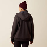 Ariat Rebar All-Weather Full Zip Hoodie in Espresso, back view