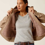 ARIAT Rebar All-Weather Sherpa Full-Zip Hoodie - Womens - Oatmeal Heather
