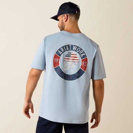 ARIAT Rebar Cotton Skull T-Shirt - Mens - Dusty Blue