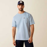 ARIAT Rebar Cotton Skull T-Shirt - Mens - Dusty Blue