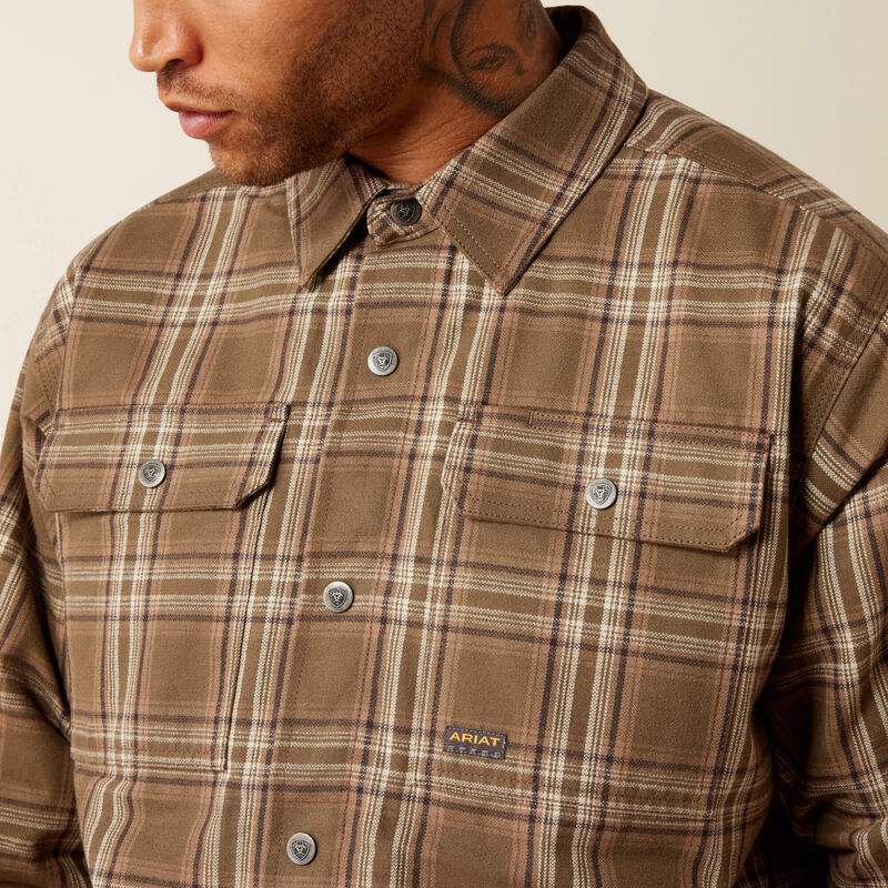 ARIAT Rebar Flannel Insulated Shirt Jacket - Mens - Canteen