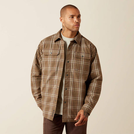 ARIAT Rebar Flannel Insulated Shirt Jacket - Mens - Canteen