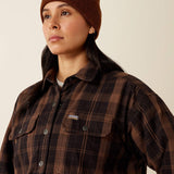 Ariat Rebar Flannel Insulated Shirt Jacket in Rain Drum, detail view 1