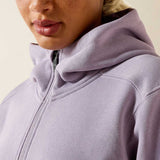 ARIAT Rebar Lightweight Logo Half-Zip Hoodie - Womens - Purple Ash / Thistle
