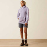ARIAT Rebar Lightweight Logo Half-Zip Hoodie - Womens - Purple Ash / Thistle