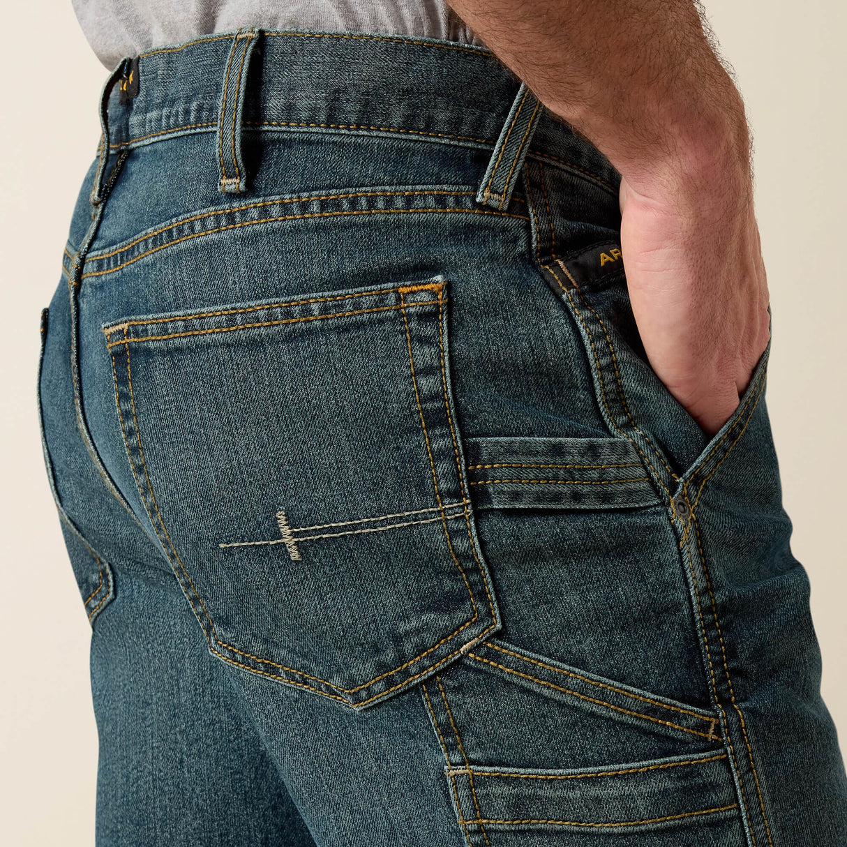 ARIAT Rebar M7 DuraStretch Workhorse Denim Jeans - Men's Slim Straight Leg - McCoy Blue