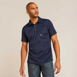 ARIAT Rebar Polo Shirt - Mens - Navy