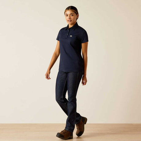ARIAT Rebar Polo Shirt - Womens - Navy