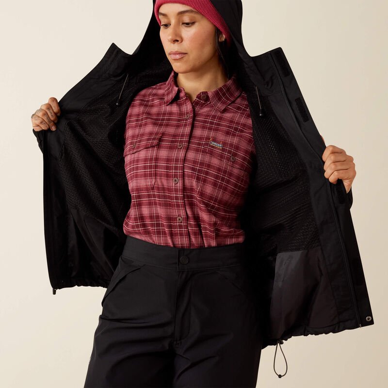 Ariat Rebar Stormshell Waterproof Jacket in Black, detail view 2
