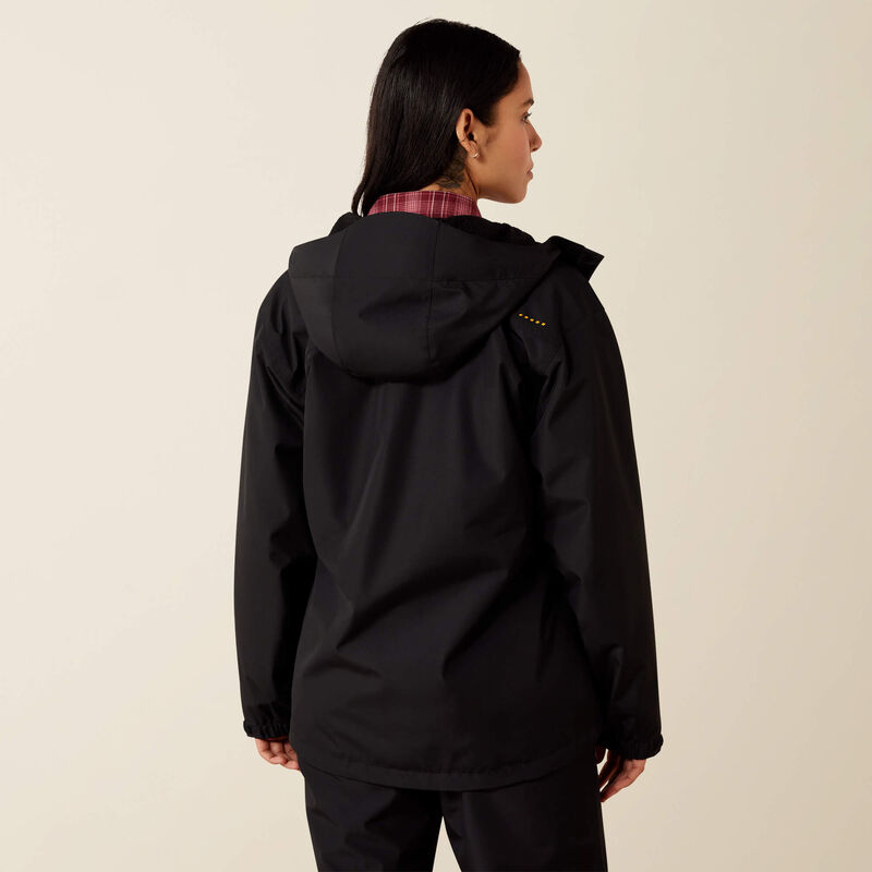 Ariat Rebar Stormshell Waterproof Jacket in Black, back view