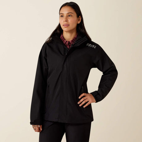 Ariat Rebar Stormshell Waterproof Jacket in Black, front view