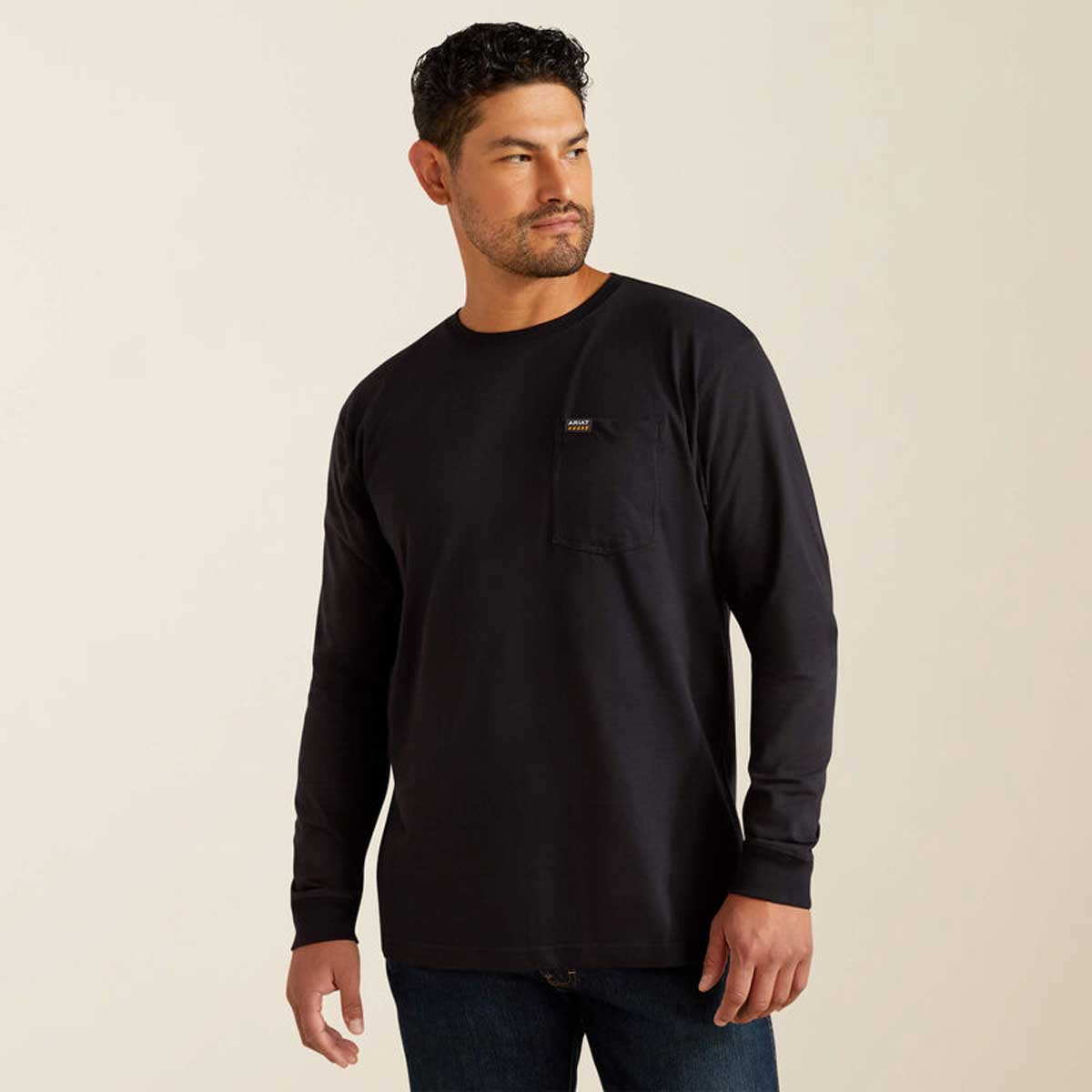 ARIAT Rebar Strong Cotton Pocket Shirt - Mens - Black