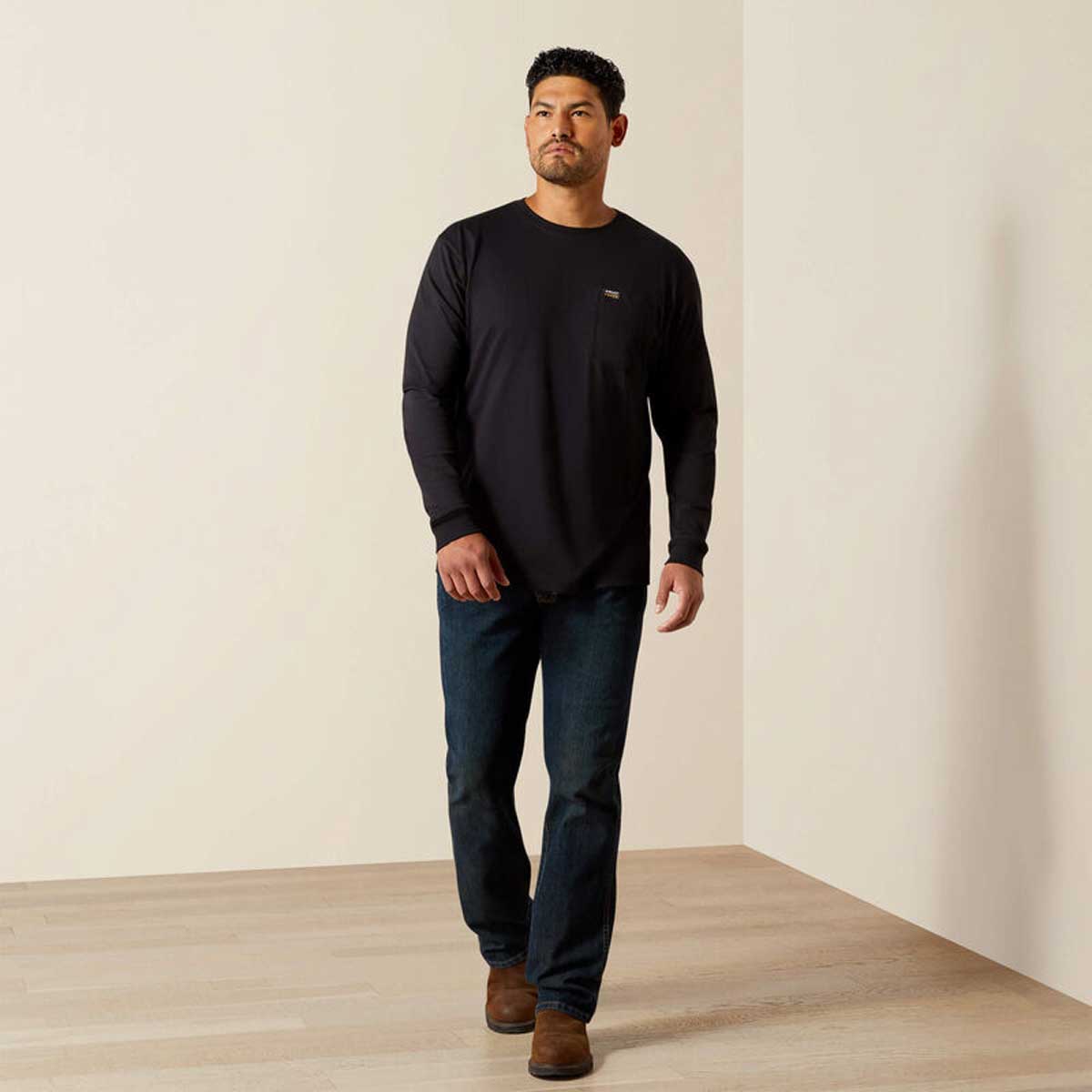 ARIAT Rebar Strong Cotton Pocket Shirt - Mens - Black