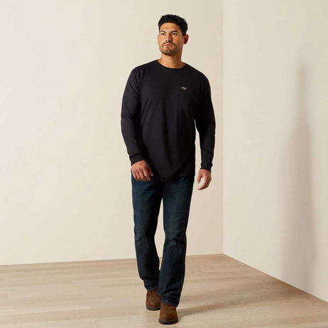 ARIAT Rebar Strong Cotton Pocket Shirt - Mens - Black