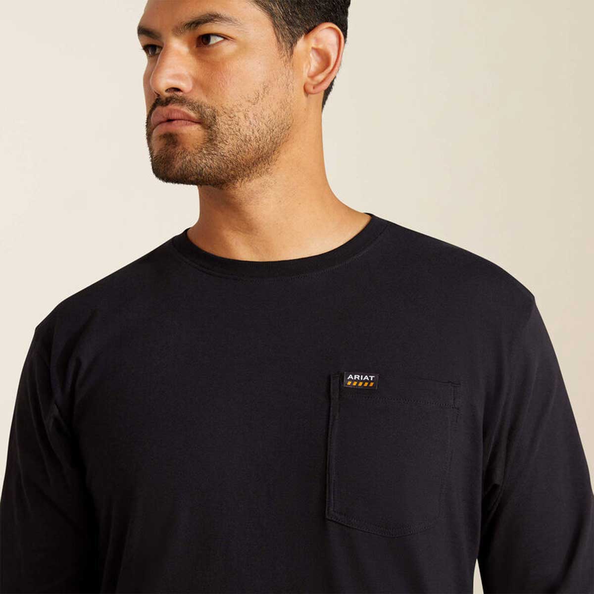 ARIAT Rebar Strong Cotton Pocket Shirt - Mens - Black