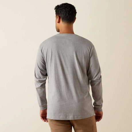 ARIAT Rebar Strong Cotton Pocket Shirt - Mens - Heather Grey