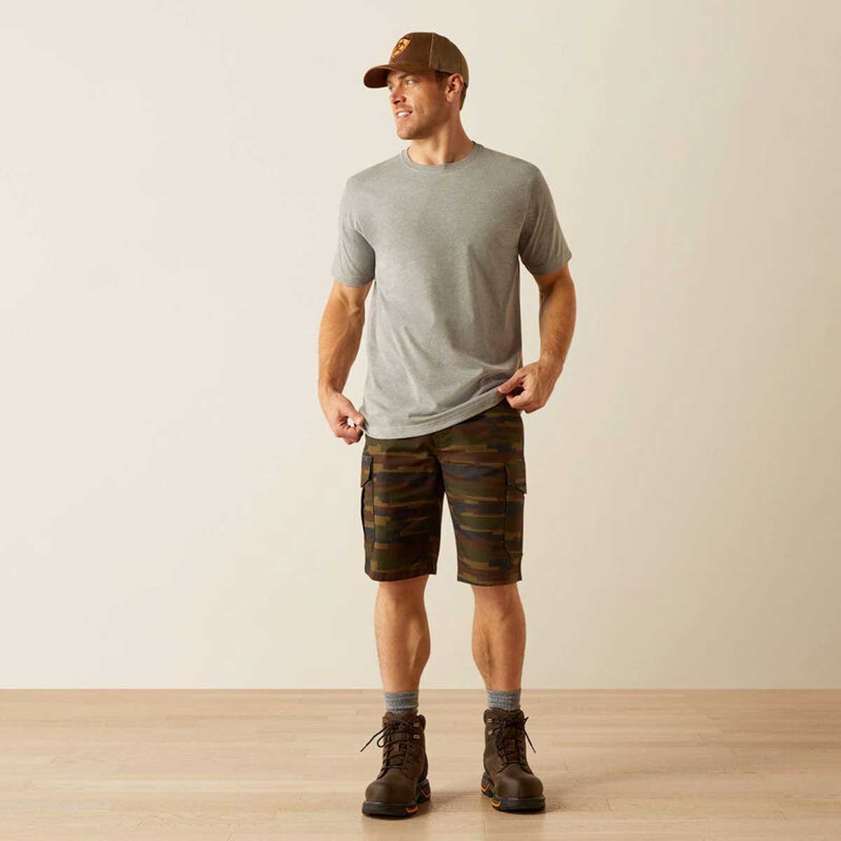 ARIAT Rebar Strong Cotton T-Shirt - Mens - Grey Heather