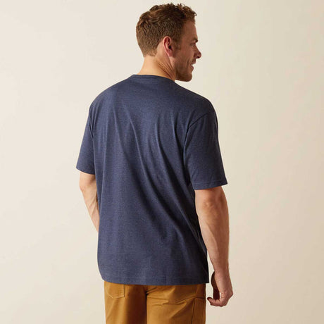 ARIAT Rebar Strong Cotton T-Shirt - Mens - Navy Heather