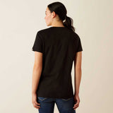 ARIAT Rebar Strong Cotton V-Neck T-Shirt - Womens - Black